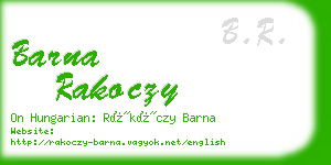 barna rakoczy business card